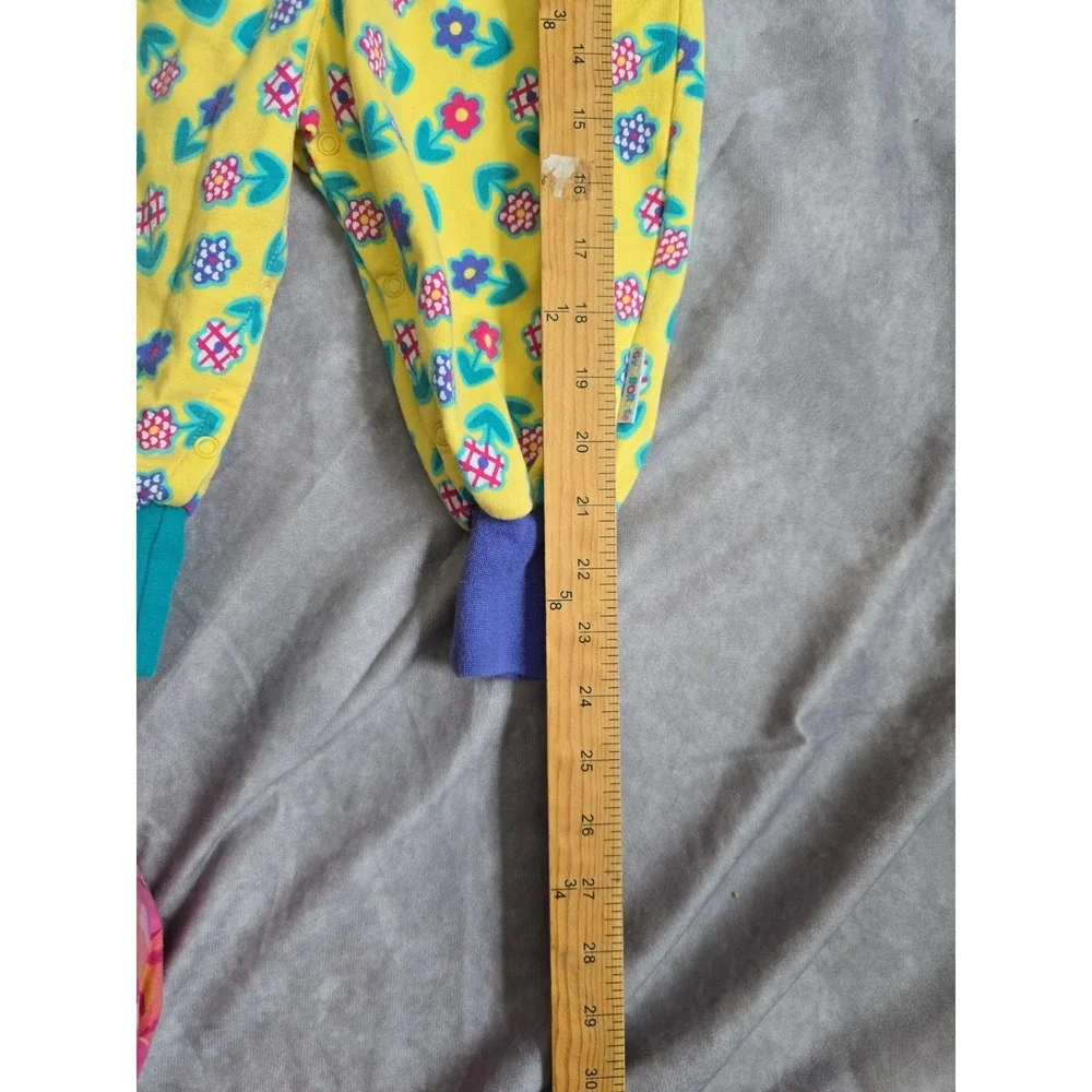 VTG 90s Rainbow Gymboree Infant Cotton Floral Jumpsuit Romper with Heart Collar